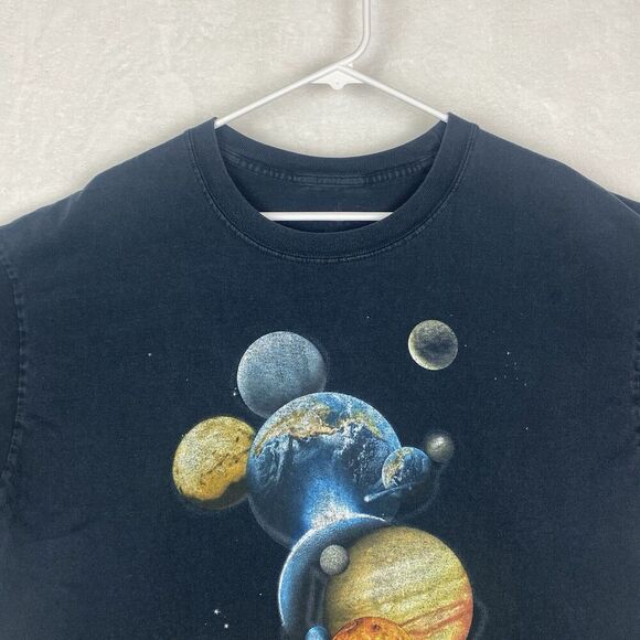 Disney Mickey Mouse Solar System Graphic Shirt Mens Extra Large Black Crewneck - Picture 3 of 7